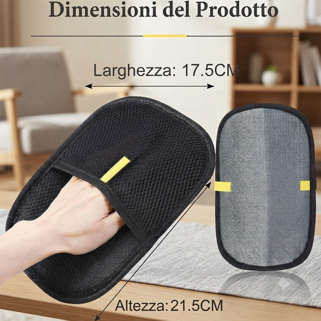Kit Risparmio 2x: Guanto Cattura-Peli (Nero + Giallo)