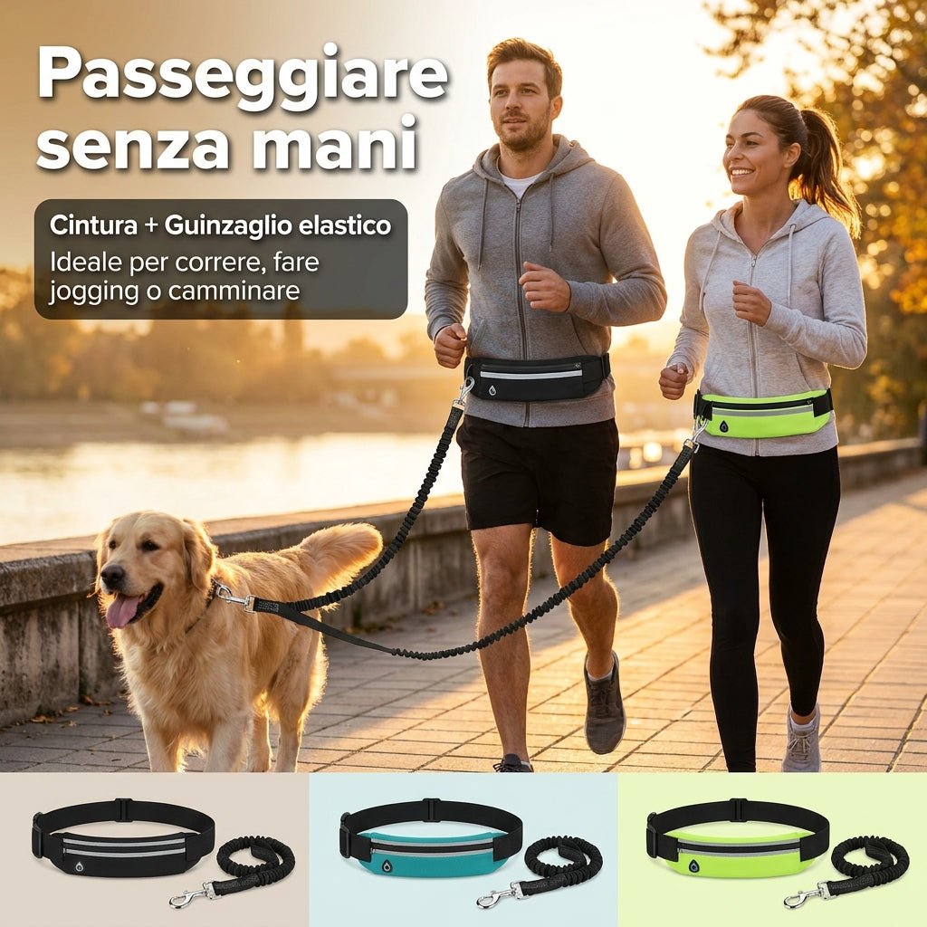 Marsupio impermeabile con guinzaglio riflettente per cani